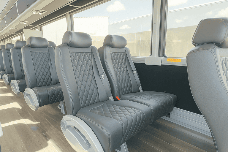 interior of West Des Moines Charter Bus charter bus