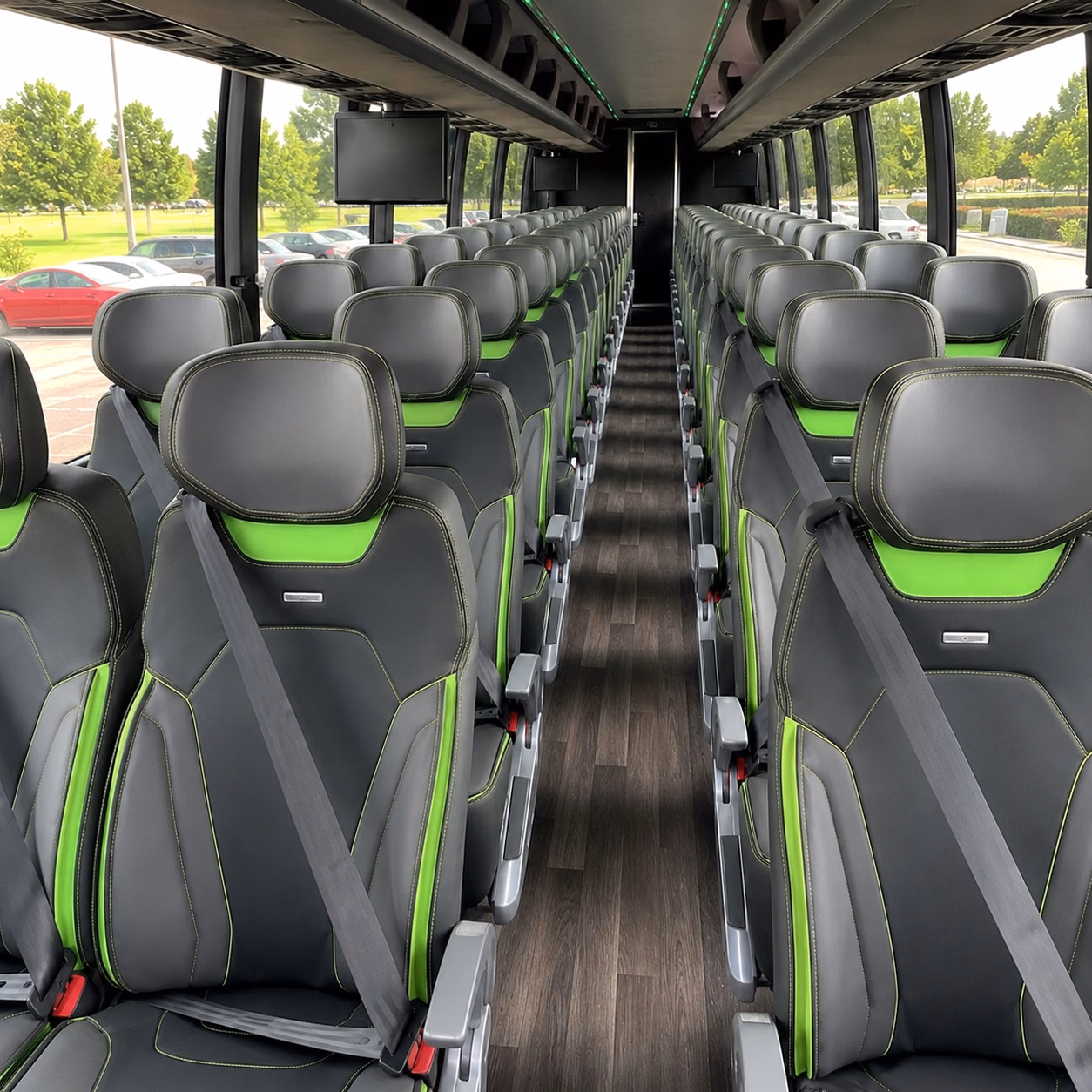 56 passenger charter bus inside