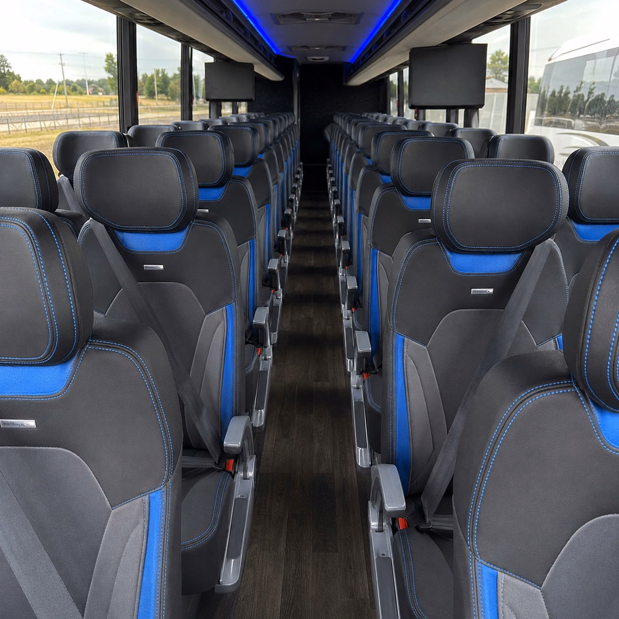 56 passenger charter bus interior